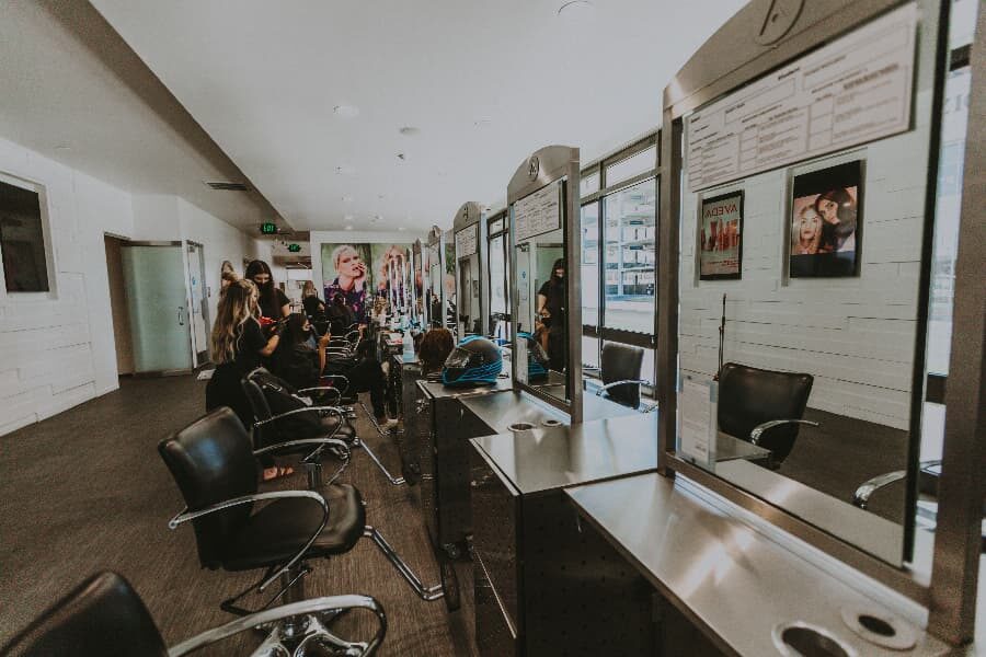 Aveda Inspire Greatness modern hair salon with sleek styling stations